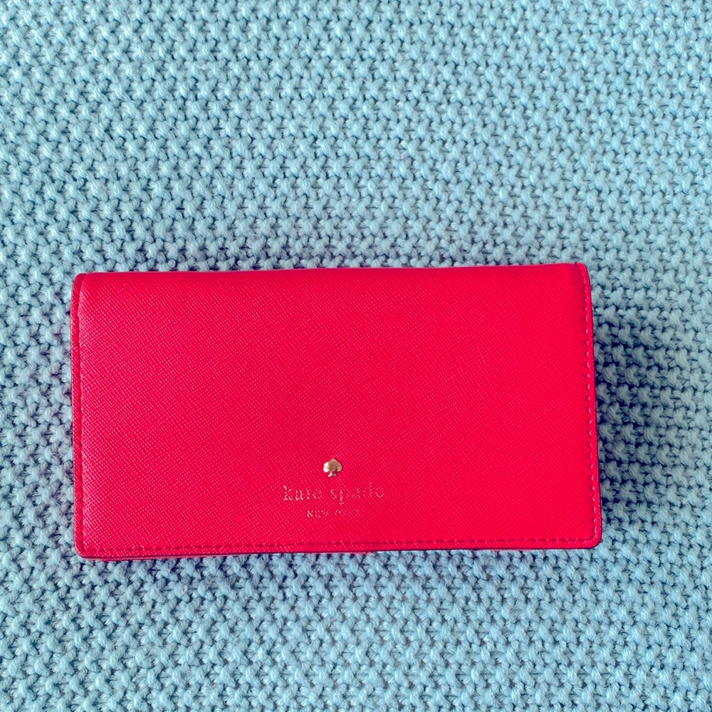 Coral Kate Spade Wallet that can also hold cell phone